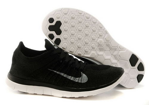 Nike Free Flyknit 4.0 Mens Shoes Black Gray Taiwan
